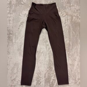 Quince High Rise Pocket Leggings Brown XS 25” Inseam Athletic Yoga Pants